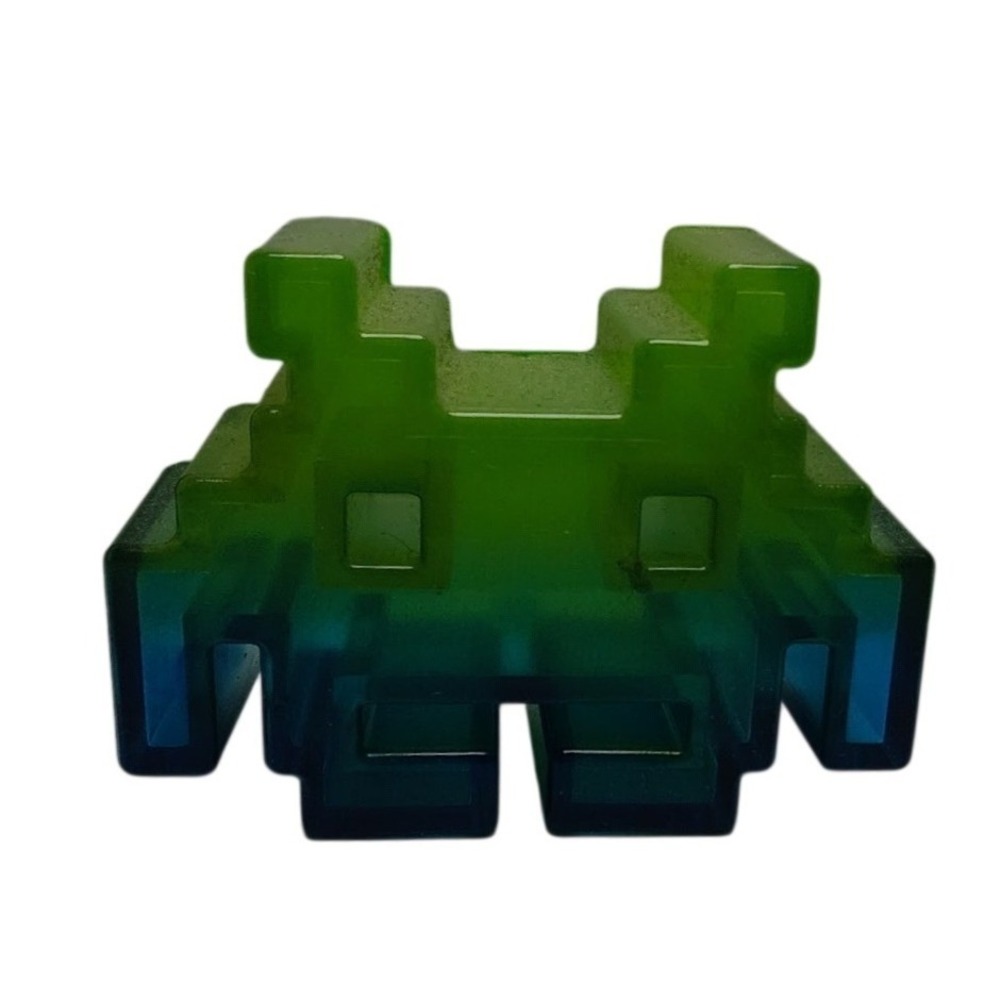 Space Invaders‎ Alien Resin Figurine – Green/Blue Gradient Retro Arcade Art